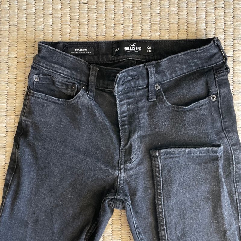 Calça Jeans Hollister Skinny Preta Calça Masculina Hollister