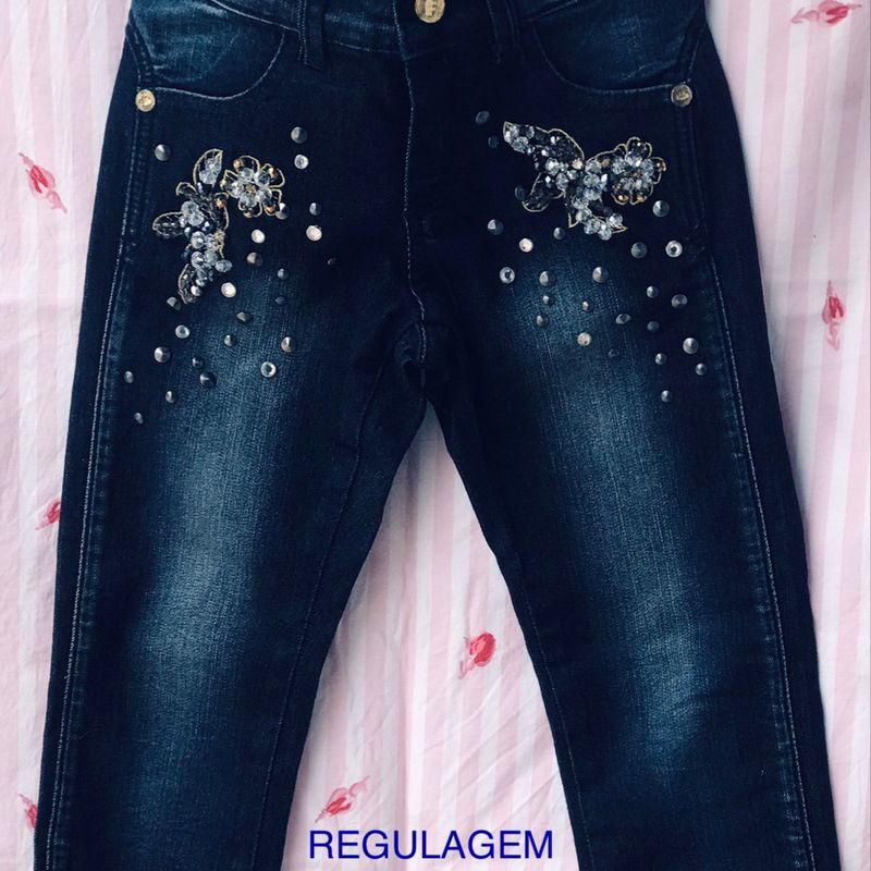 Calça jeans infantil store feminina lilica ripilica