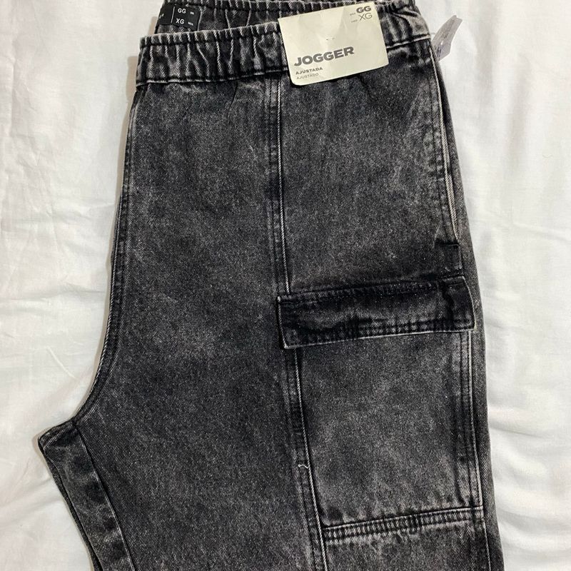 Calça Jeans Jogger Masculina Marmorizada Gg Calça Masculina