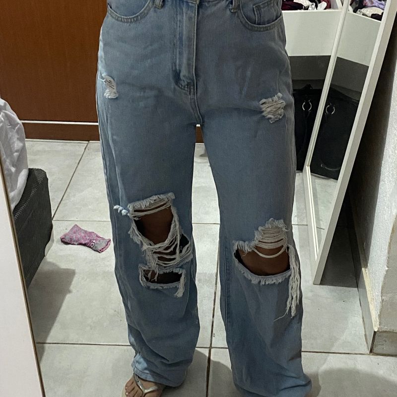 Calças best sale jeans largas