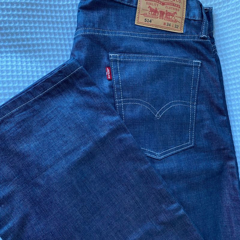 【W34 L32】europe levi's blue engineered Calça Jeans Levis 514 Medida Eua=W34 X L32 e Brasil Tam: 44