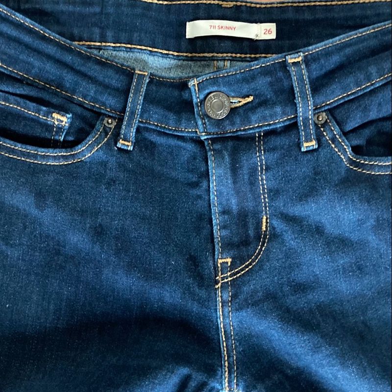 Calça Jeans Levis 711 Skinny Azul Escura