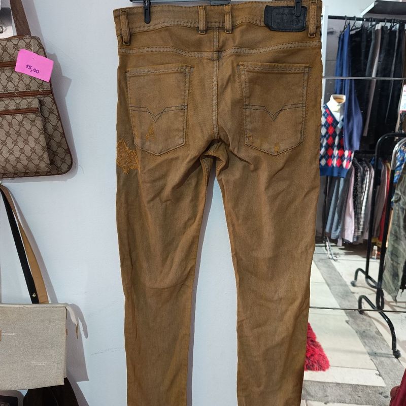 Calça jeans masculina shops mostarda