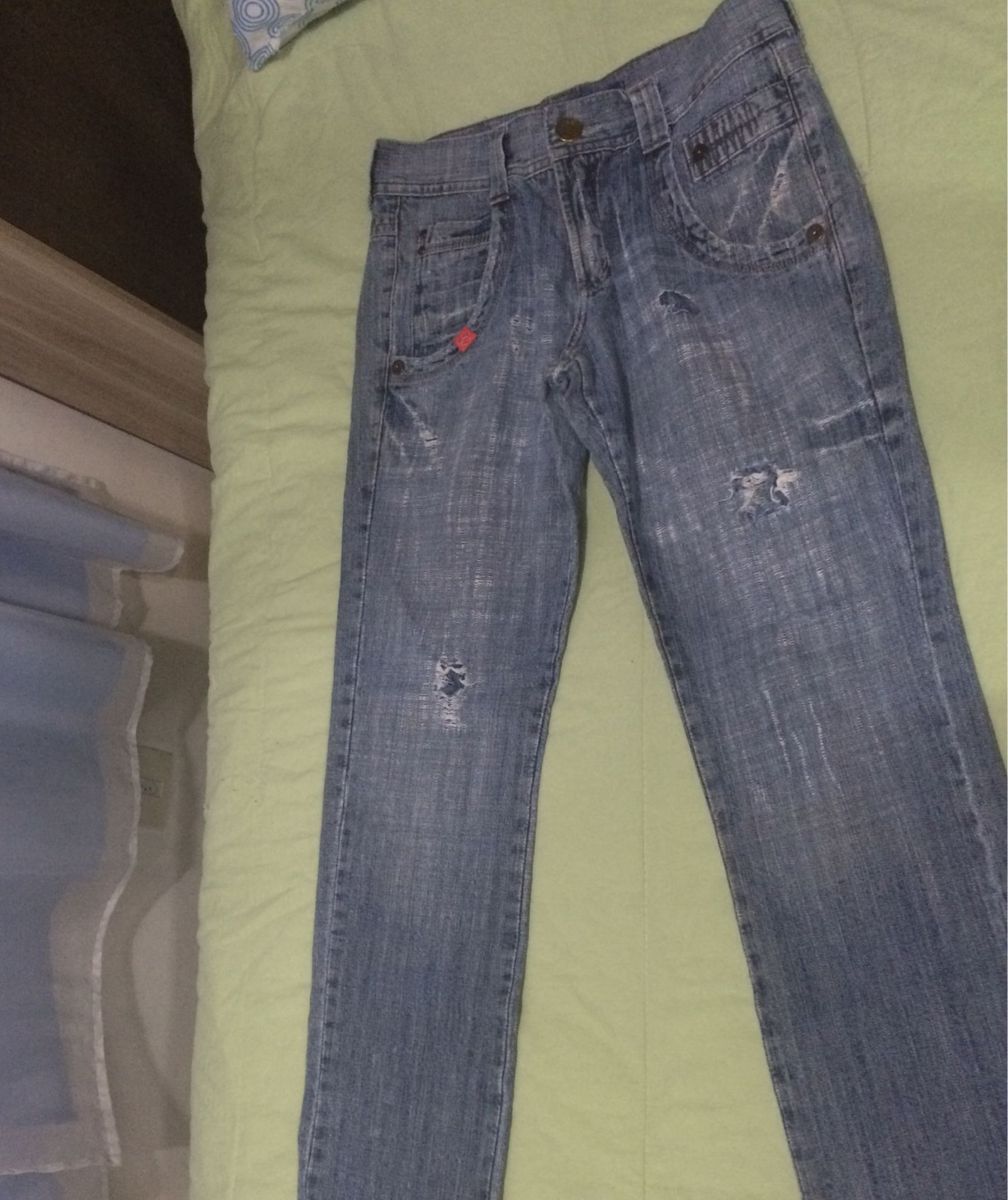 calça jeans masculina tripé