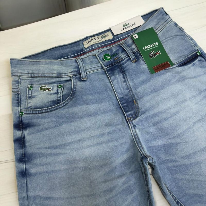 Calça Jeans Masculina Lacoste Skinny Elastano Confortável