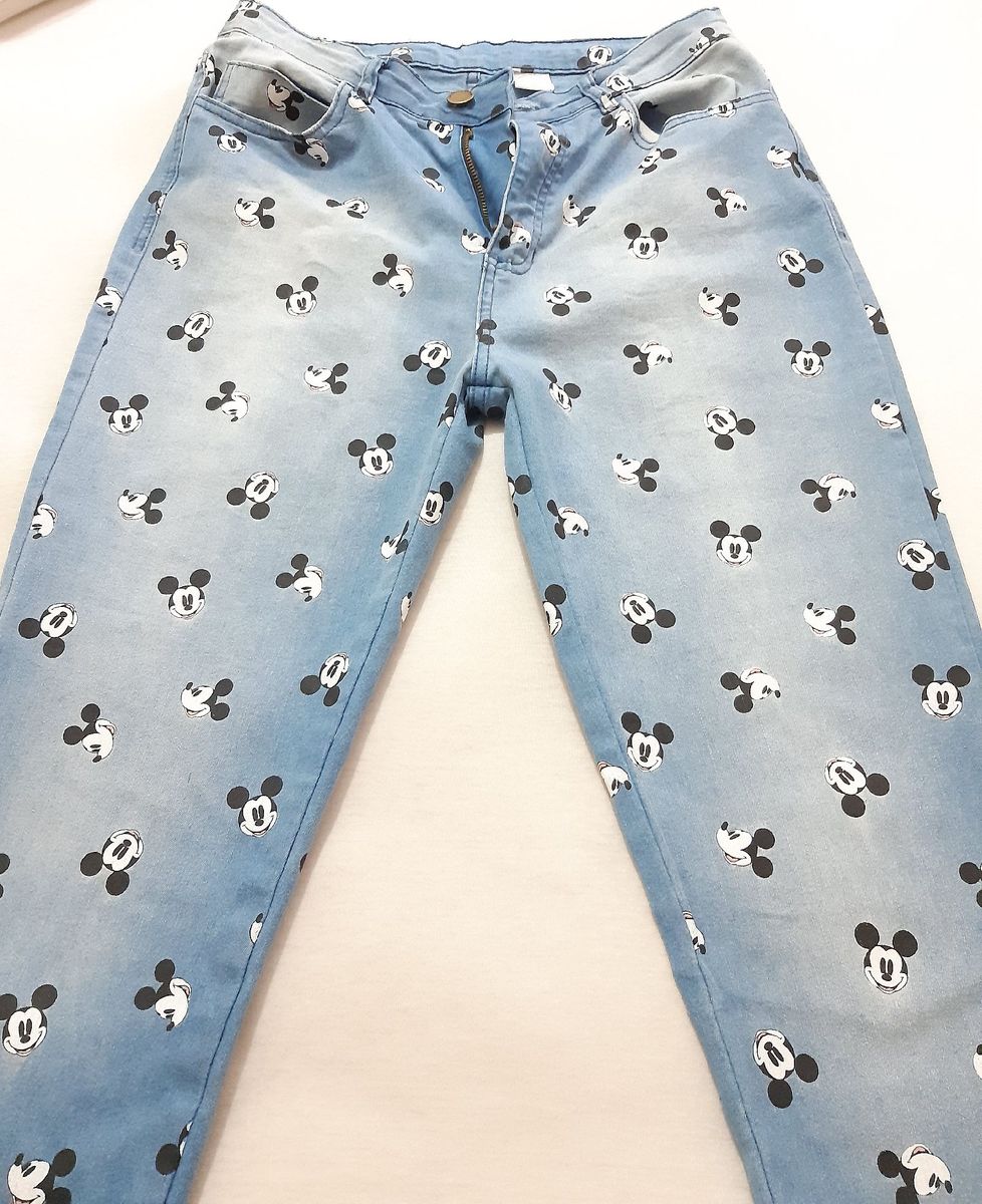 calça jeans mickey feminina