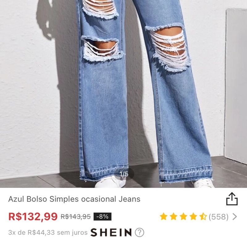 Calça Jeans Cintura Alta Shein Tamanho Xs