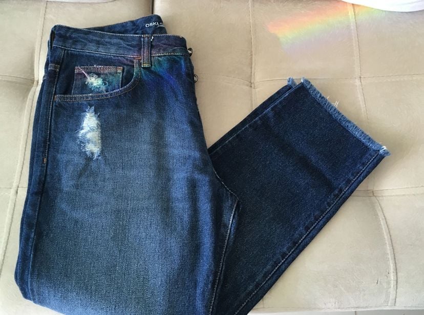 calça jeans rasgada bad cat