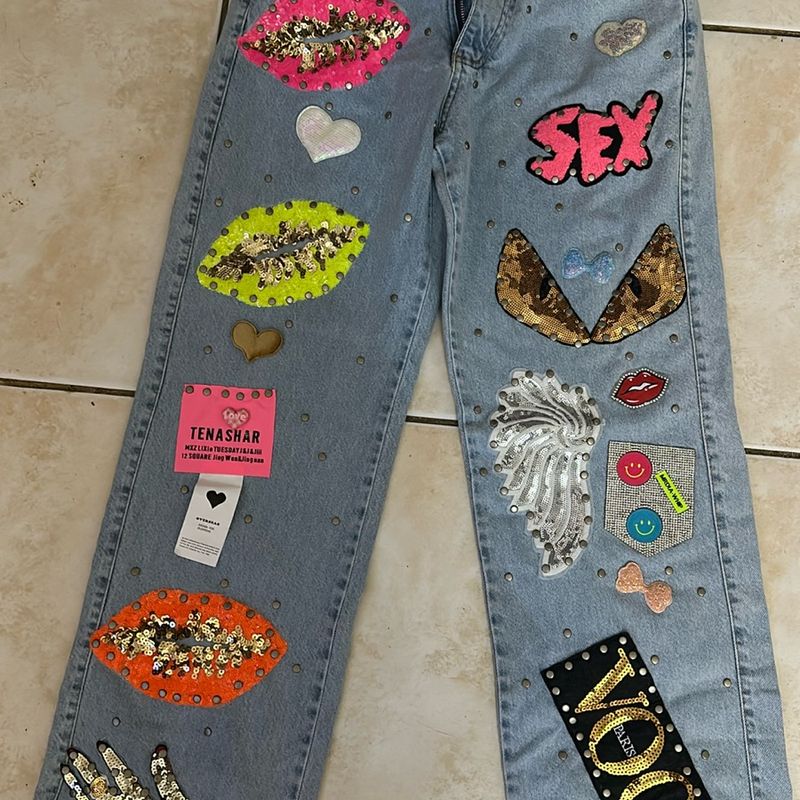 Calça Jeans Personalizada Nunca Usado 105563221 enjoei
