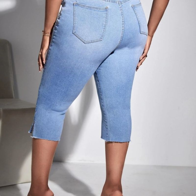 Calça Jeans Plus Size Cropped Nova - Não Tem Como Aceitar Oferta Plus Size  Jeans, Calça Feminina Nunca Usado 92237412