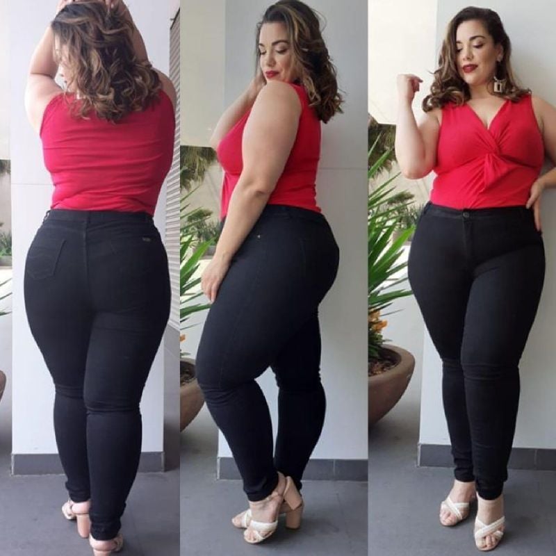 Calça Jeans Plus Size Preta, Calça Feminina Zanza Nunca Usado 51155396