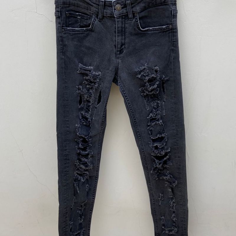 Calça jeans preta store zara