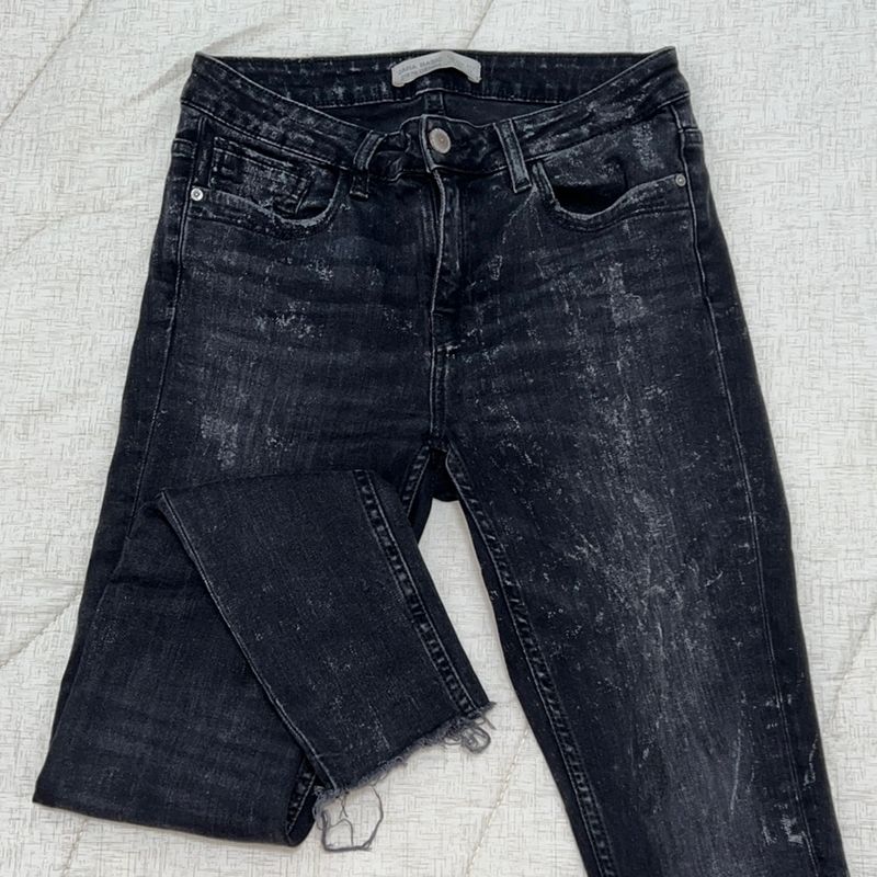 Calça Jeans Preta Zara Tamanho 38 Europa, 36 Brasil Zara Usado - Main Image