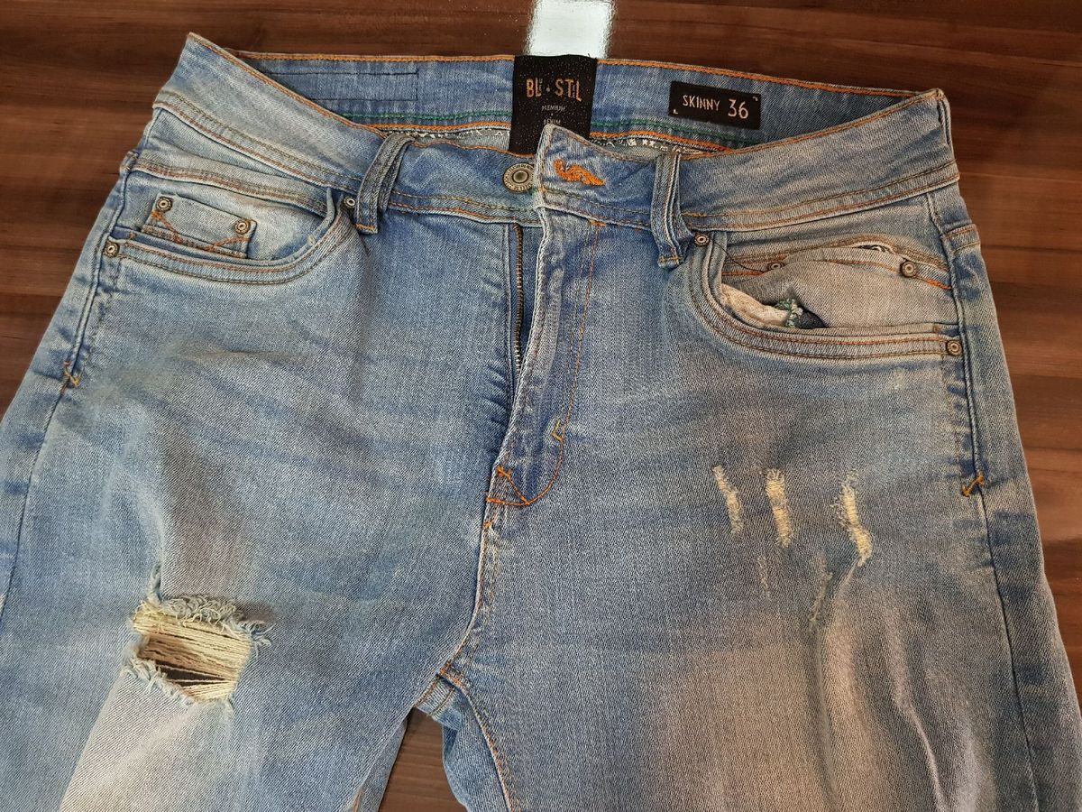 calça jeans masculina rasgado renner