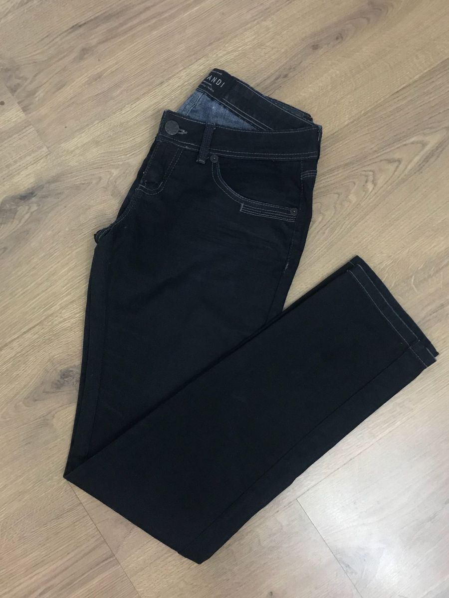 calça masculina resinada preta