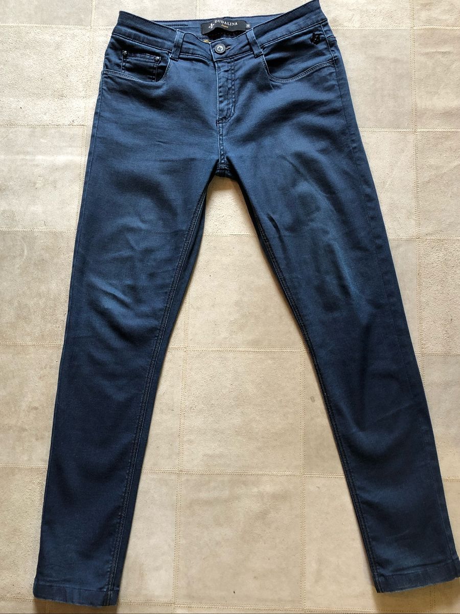 calça jeans resinada masculina
