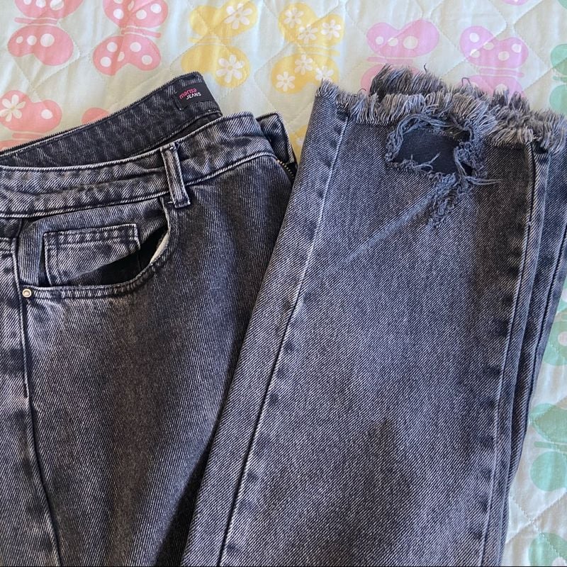 Calça Jeans Reta - Preta