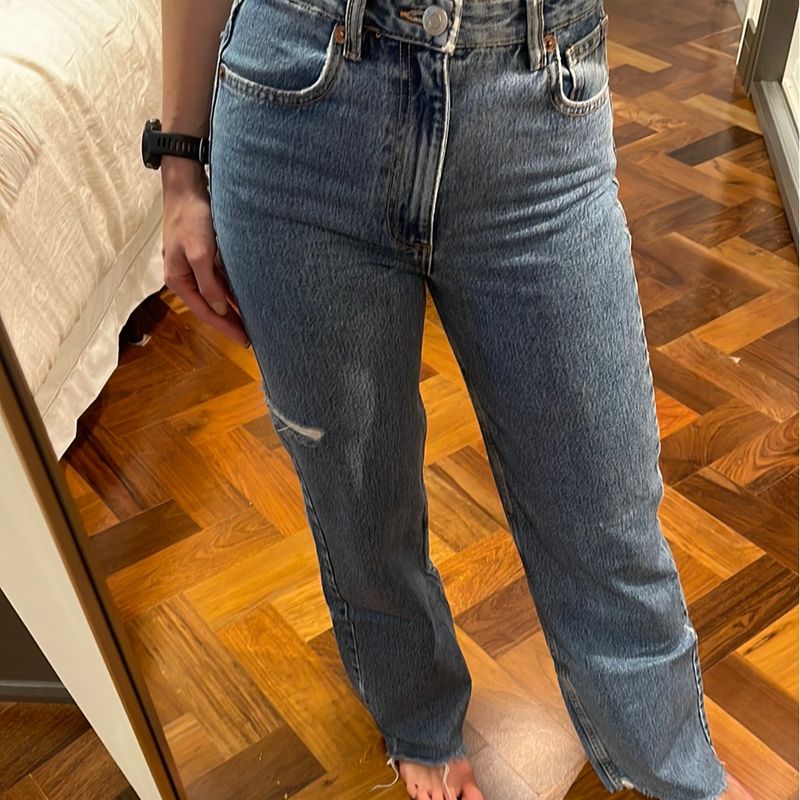 Calça Jeans Reta Zara Calça Feminina Zara Usado 90008588 enjoei