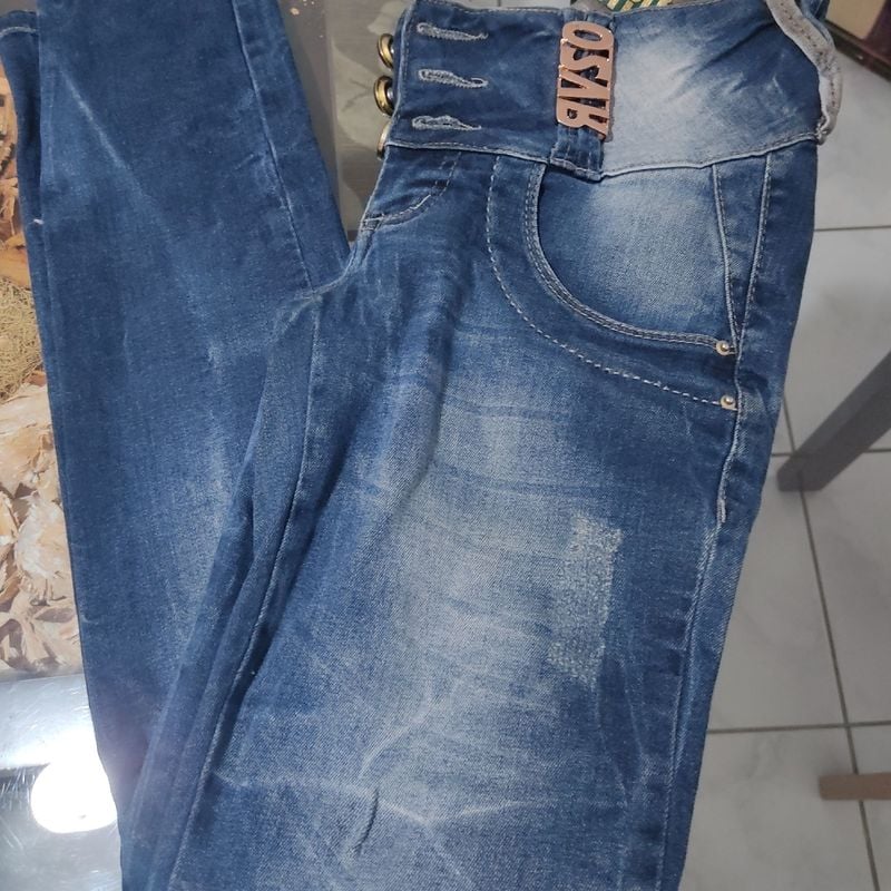 Calça 2024 jeans reverso