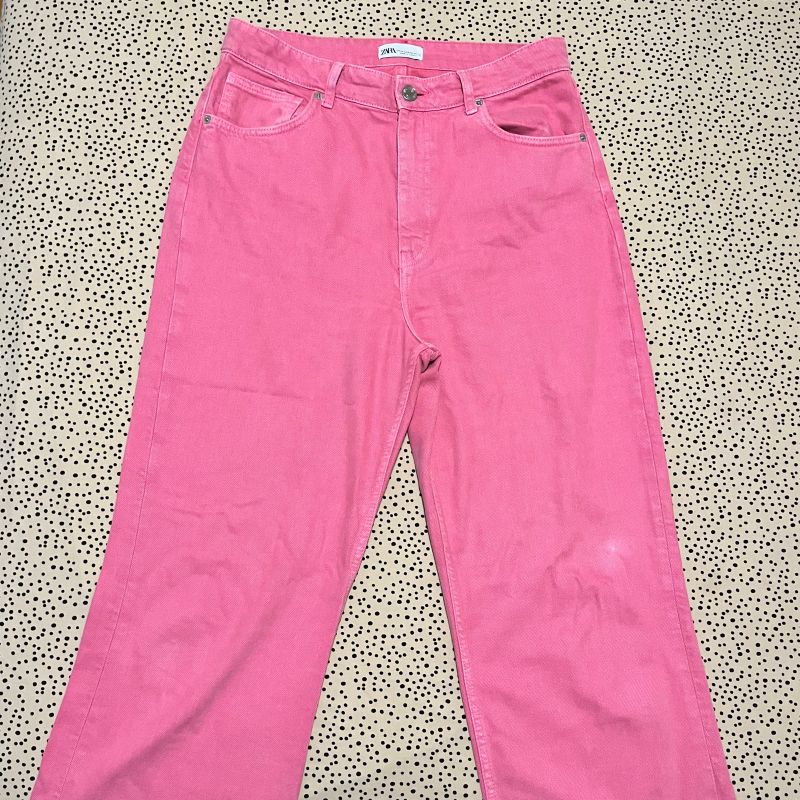 Cala Flare Jeans Feminina Calça Jeans Rosa Shock Calça Jeans Rosa