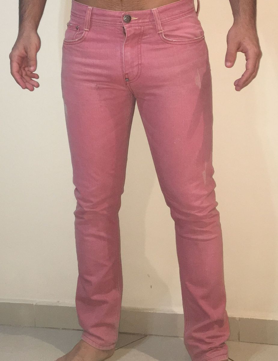 calça jeans masculina rosa