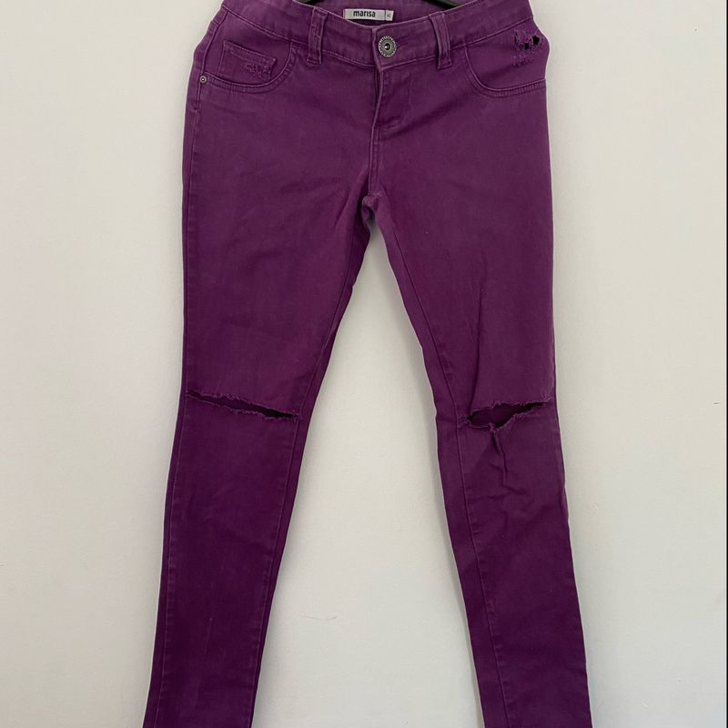 Calça jeans 2024 roxa feminina