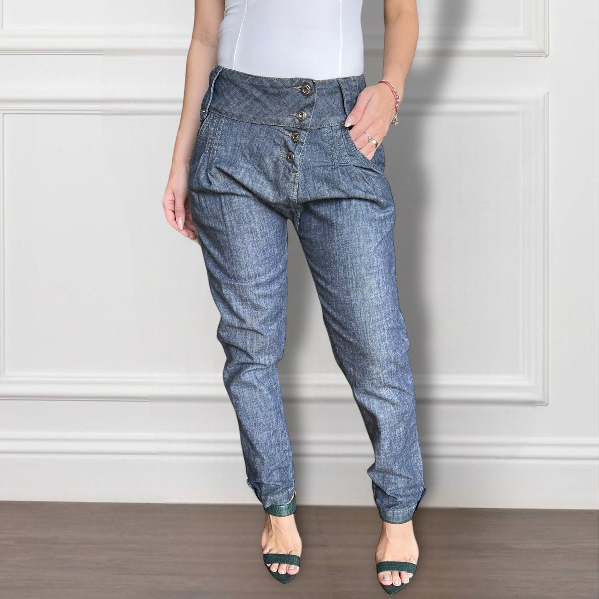 Calça Jeans Saruel Feminina Calça Feminina Carbono C Usado 107341465  enjoei