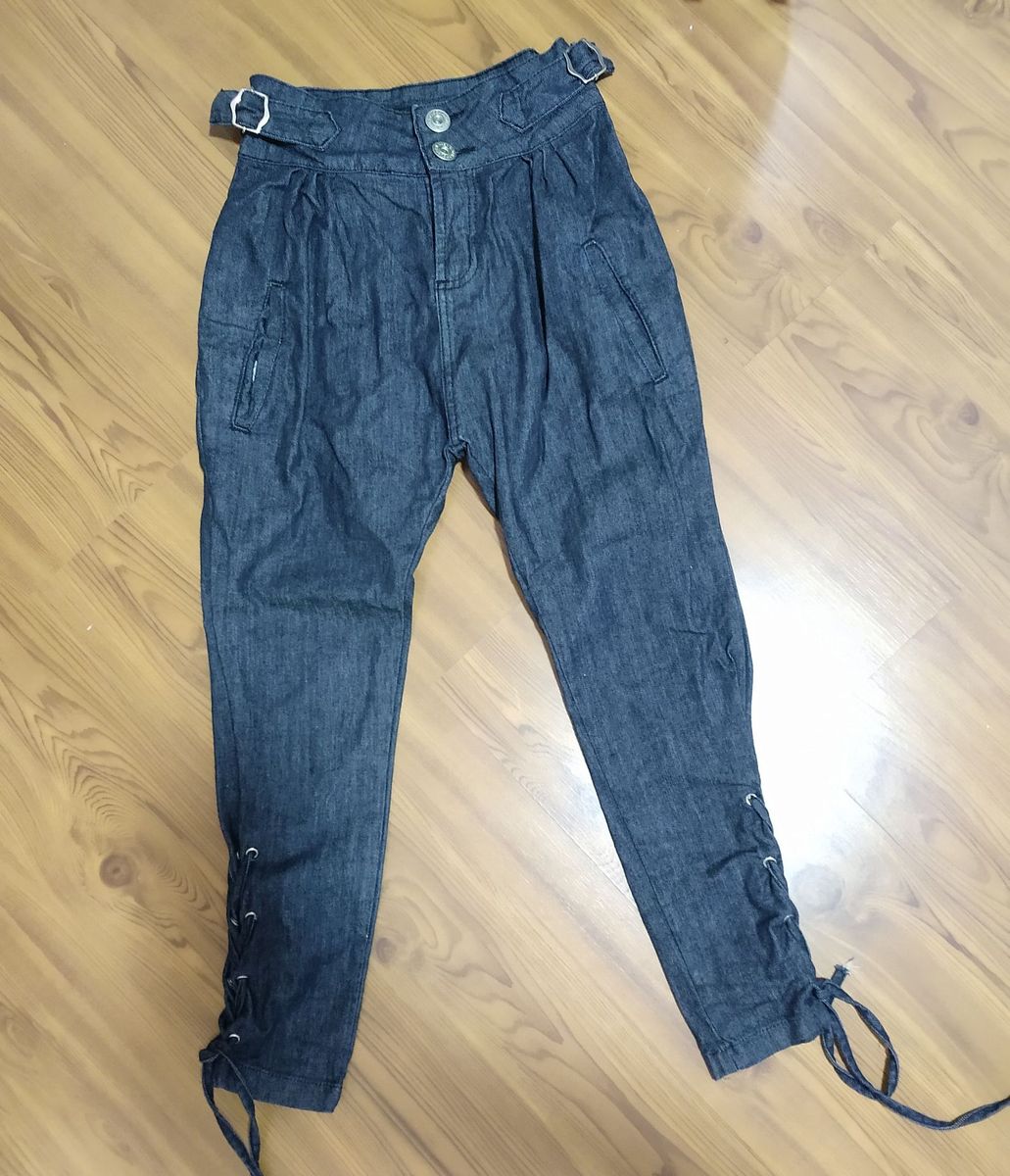 calça saruel jeans feminina