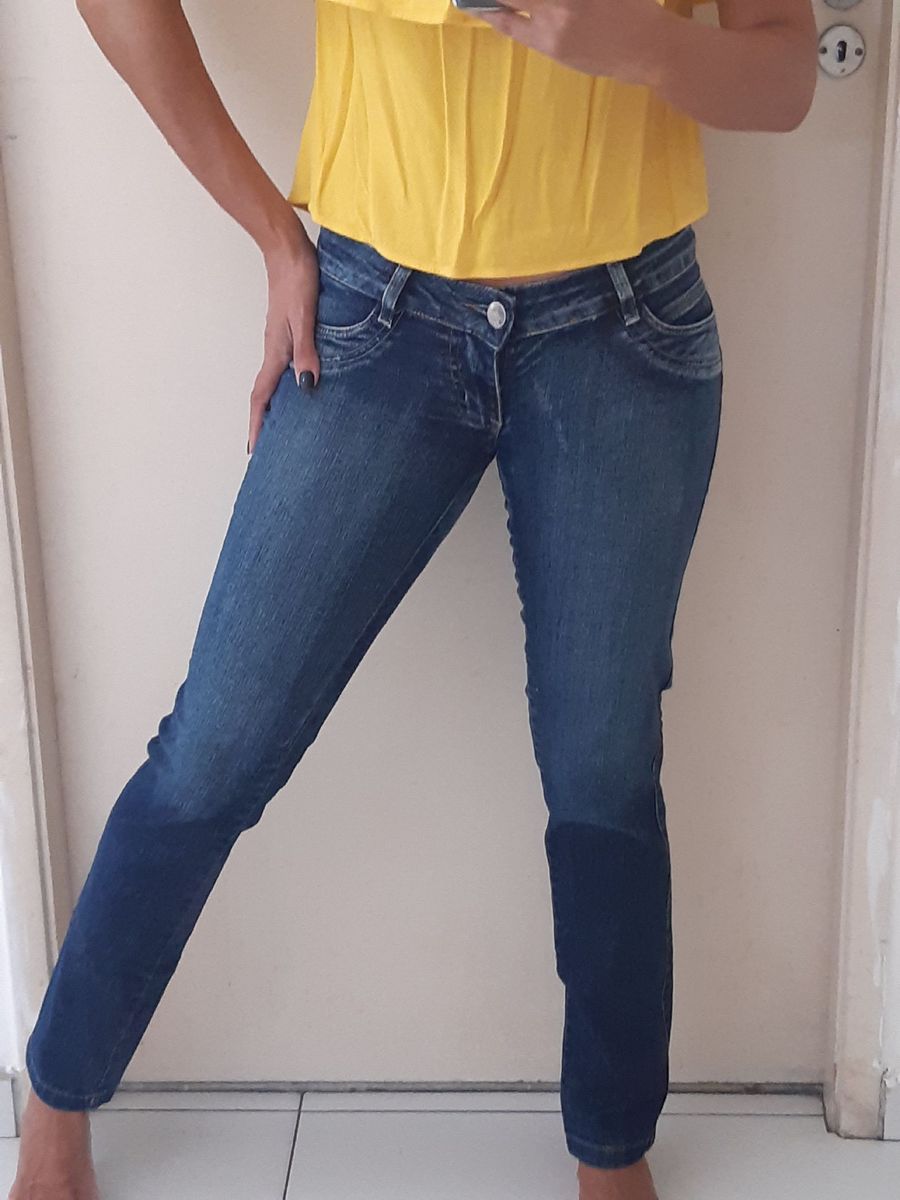 calça jeans cintura baixa sawary