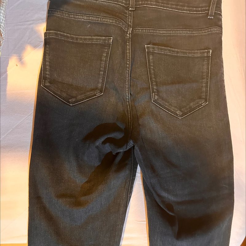 Calça jeans skinny creme cintura alta - ZARA