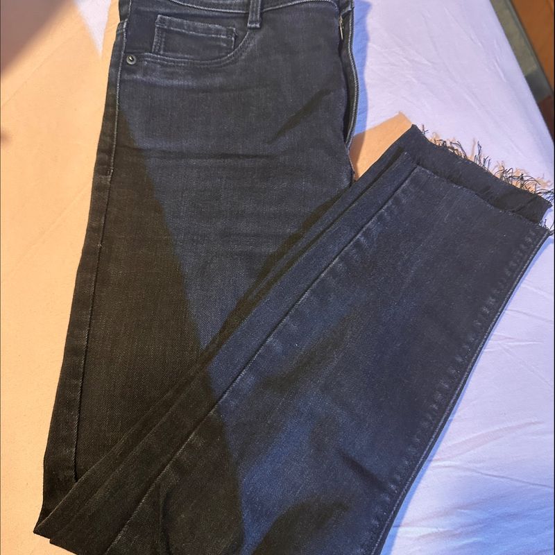 Calça jeans skinny creme cintura alta - ZARA