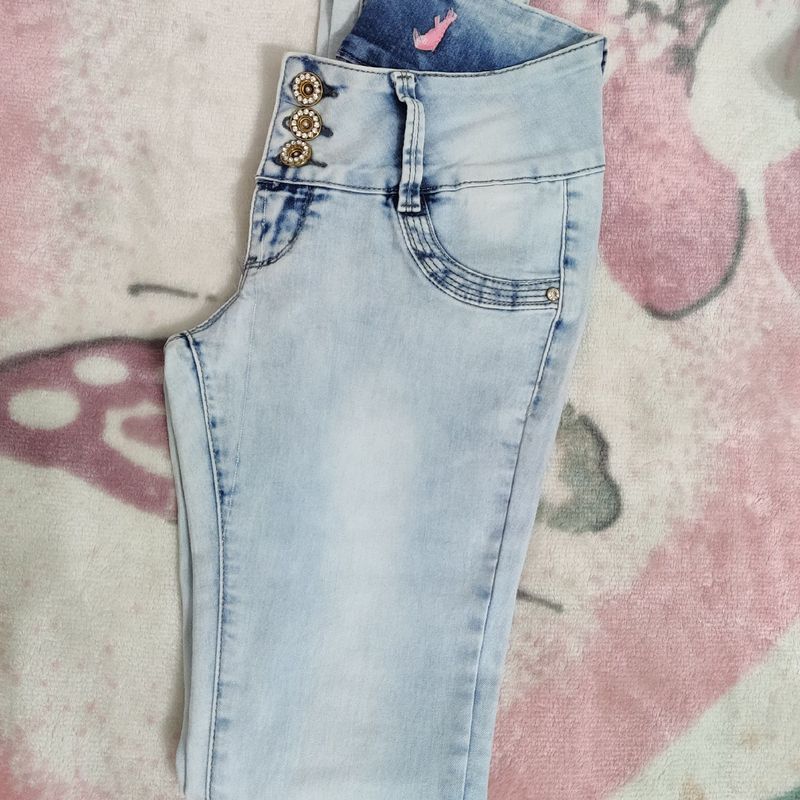 Calça Feminina Jeans Lavagem Media Nova Moda 2024