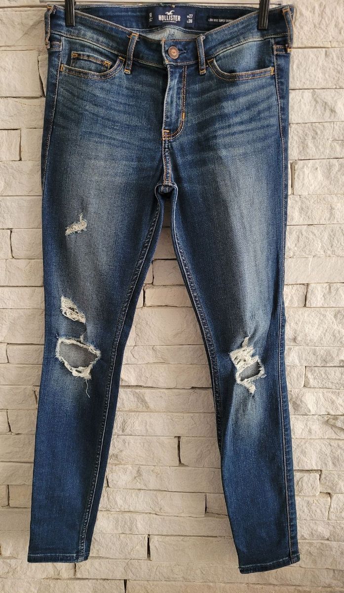 Calça Jeans Skinny Estonada Hollister