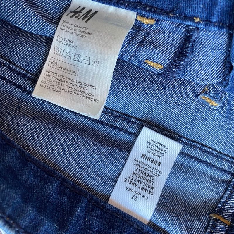 Calça Jeans Skinny Azul H&M