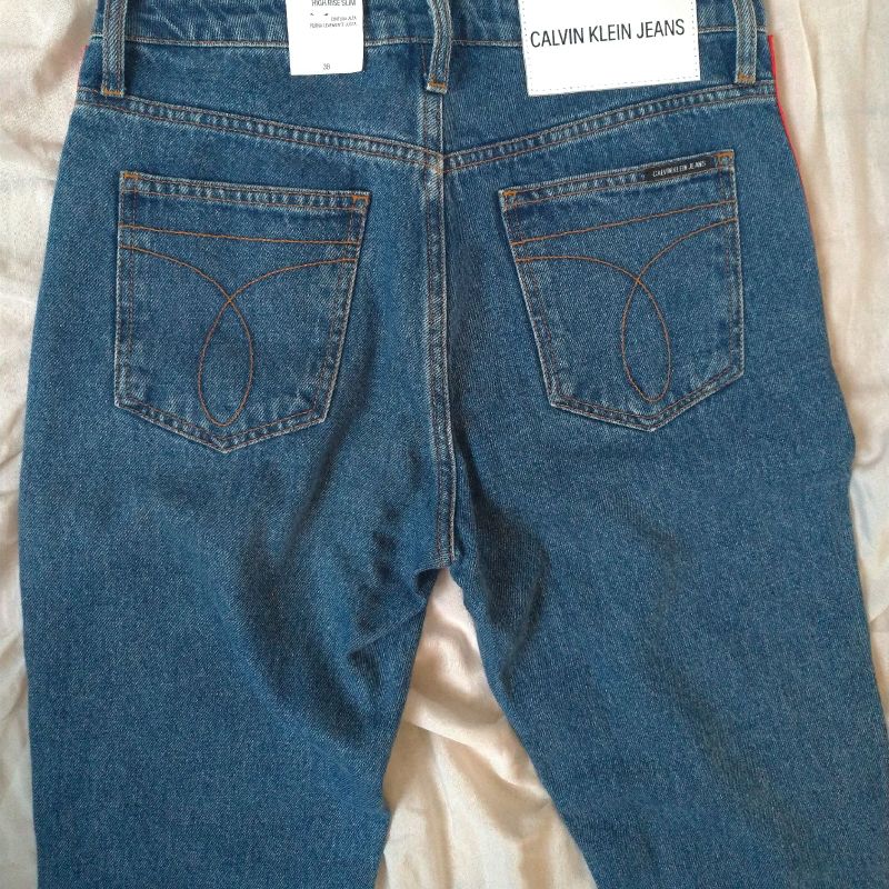 Calça cintura alta jeans casual - Ck Clothing