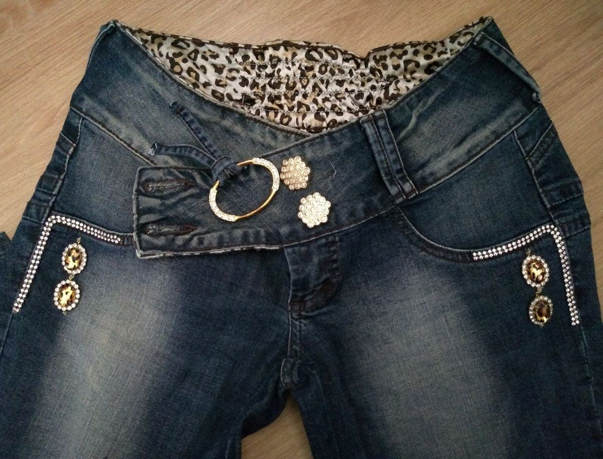 jeans com strass