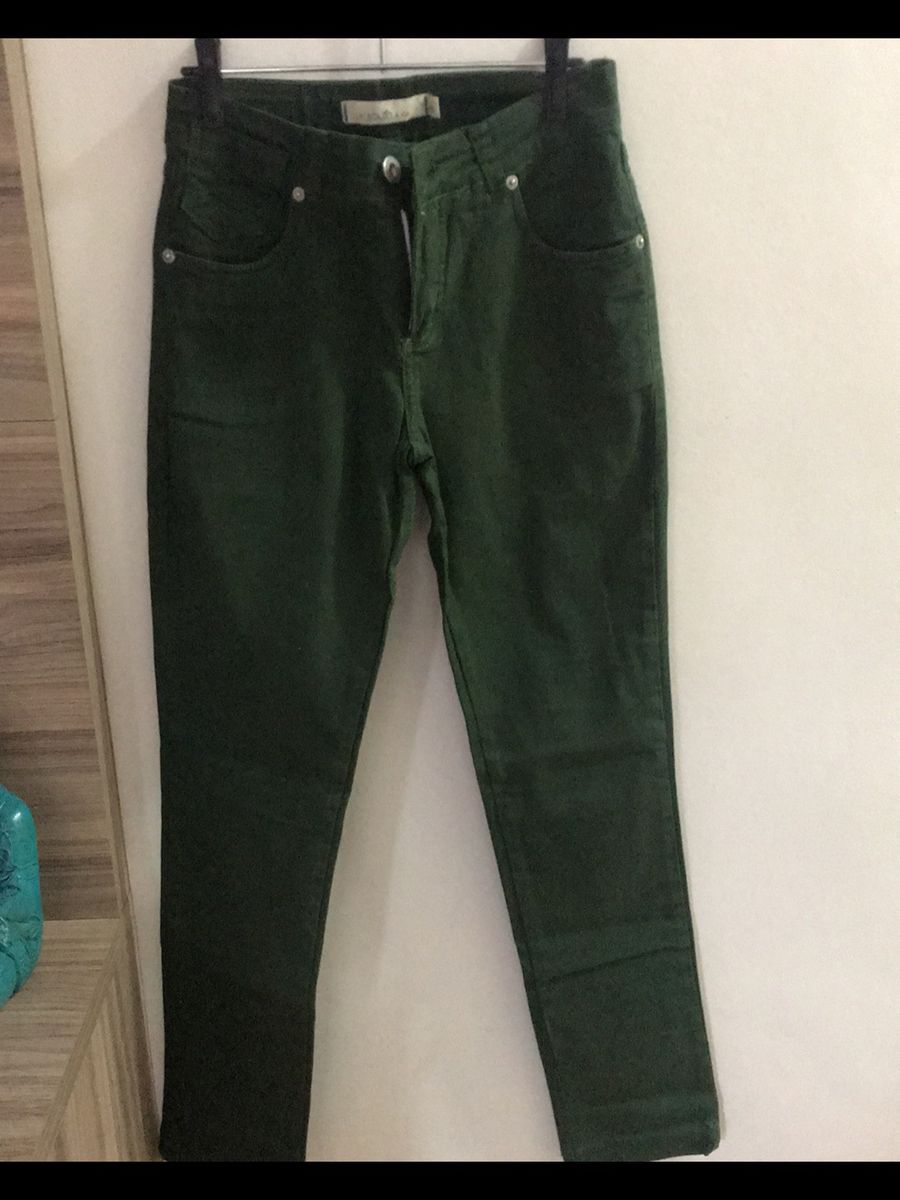 calca jeans verde militar