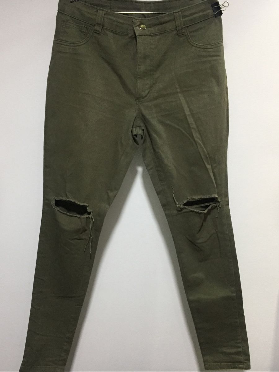 calça jeans verde musgo feminina