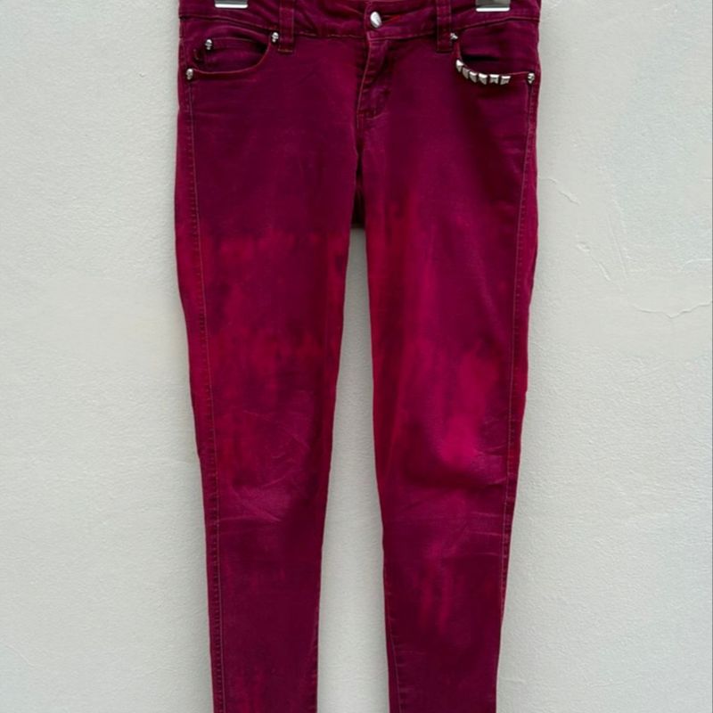 Calça jeans cor vinho hot sale feminina