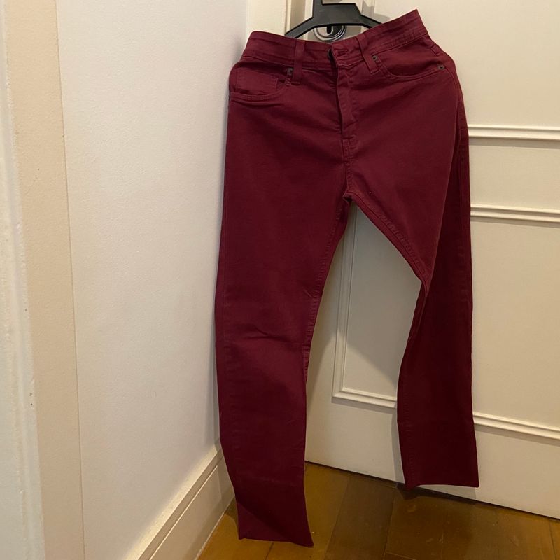 Calça jeans best sale vinho feminina