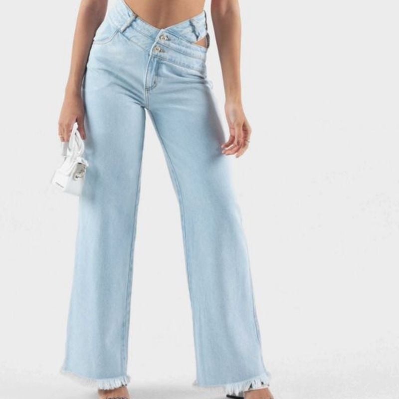 Calça Jeans Wide Leg Cós Assimétrico Myft Tam 38 Nova com Etiqueta Calça  Feminina Myft Nunca Usado 76732812 enjoei