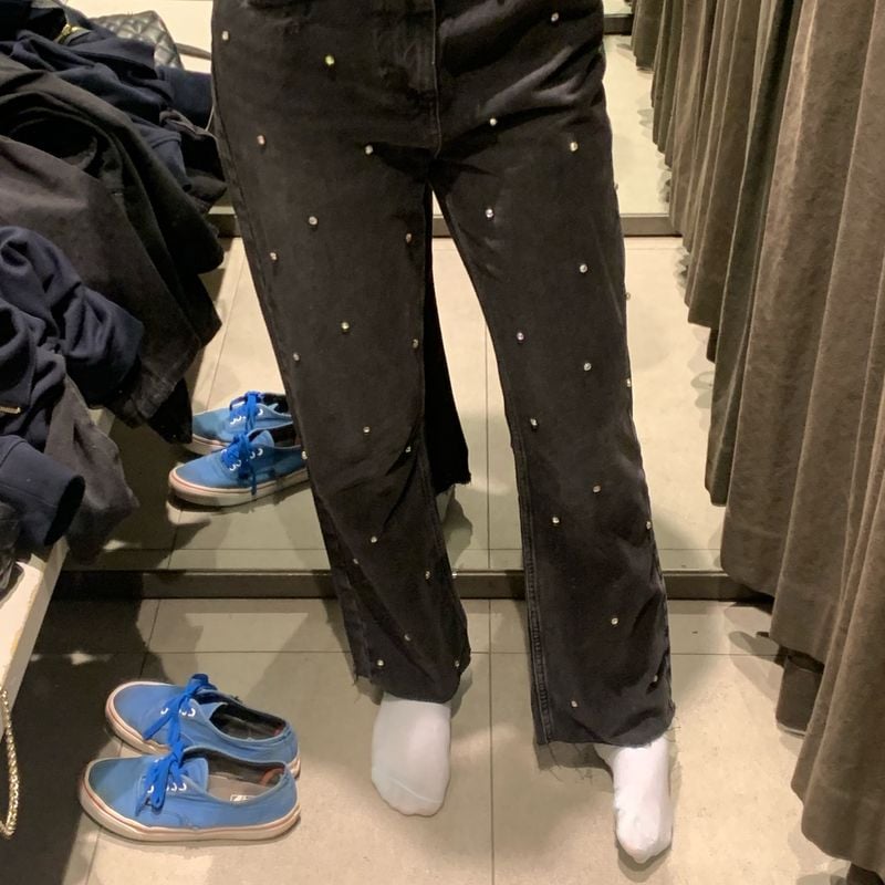 Calca Jeans Zara com Brilho Calça Feminina Zara Nunca Usado