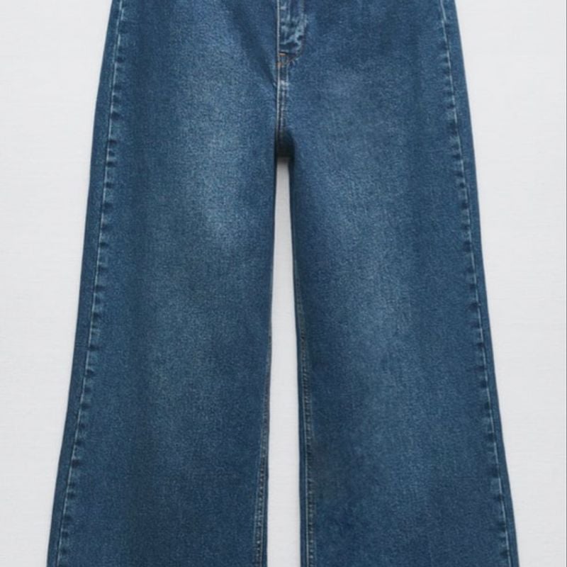 Wide Leg Jeans Zara Jeans Mulher Calça Jeans Zara Wide Leg Cropped