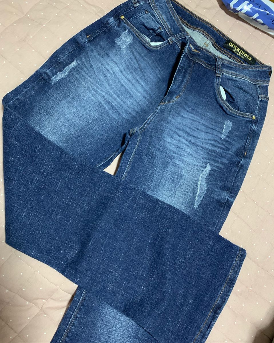 calça jeans onça preta