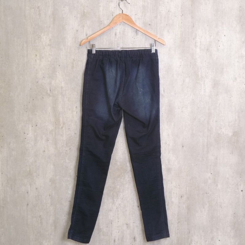 Calça Jegging Jeans com Cós Elástico Azul