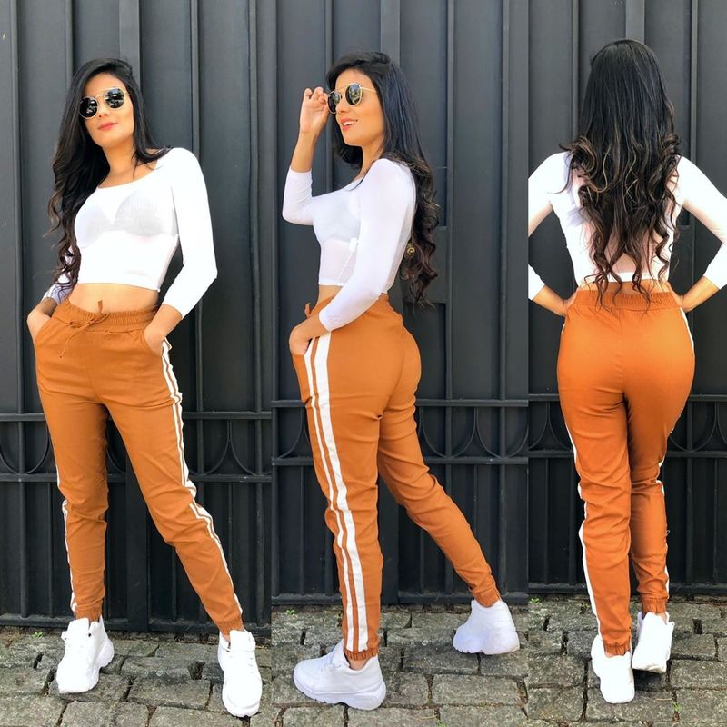 Calça jogger caramelo store feminina