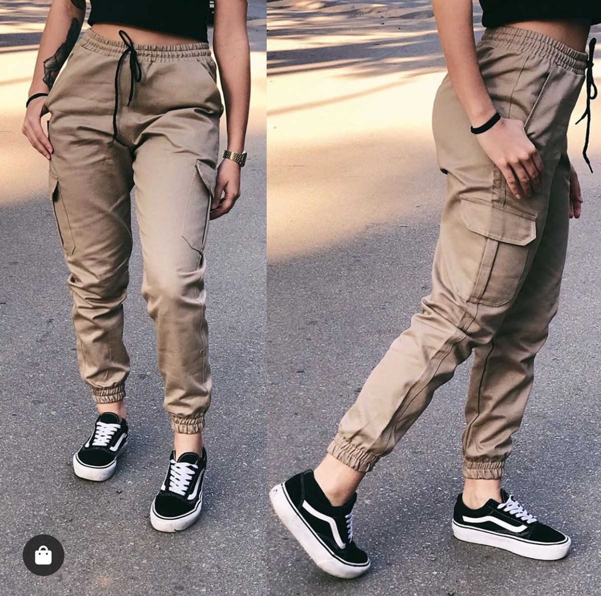 calça jogger feminina bege