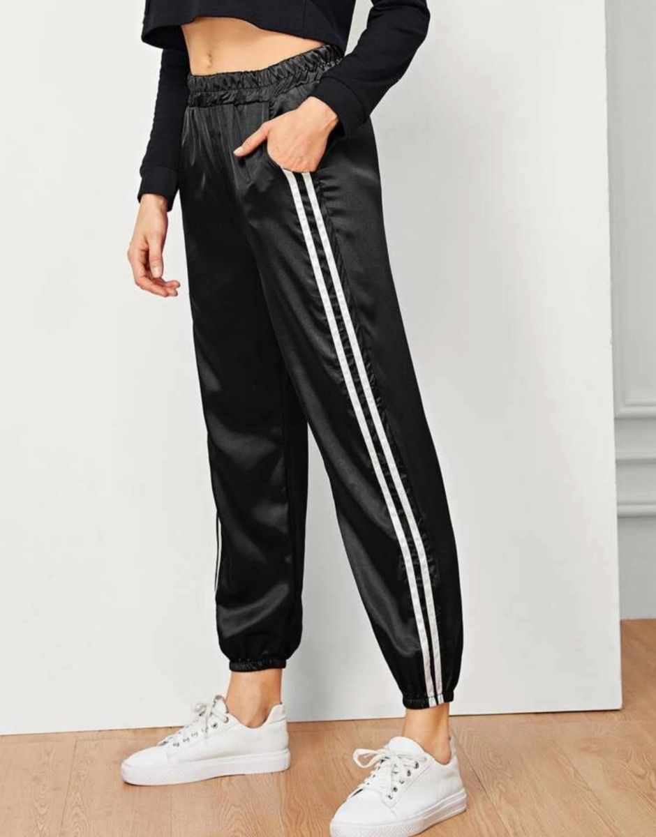 calça jogger feminina cetim