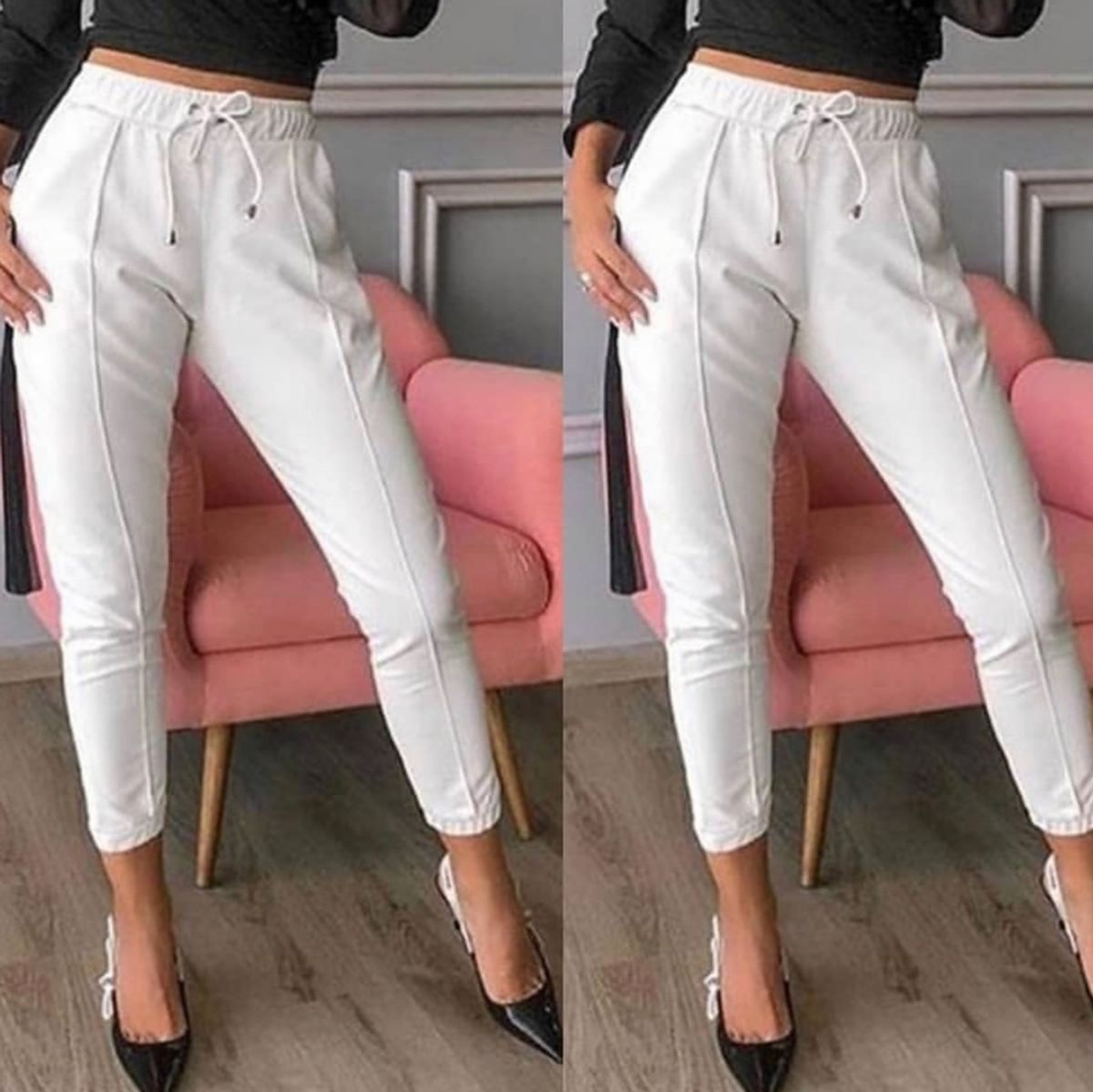 calça branca jogger