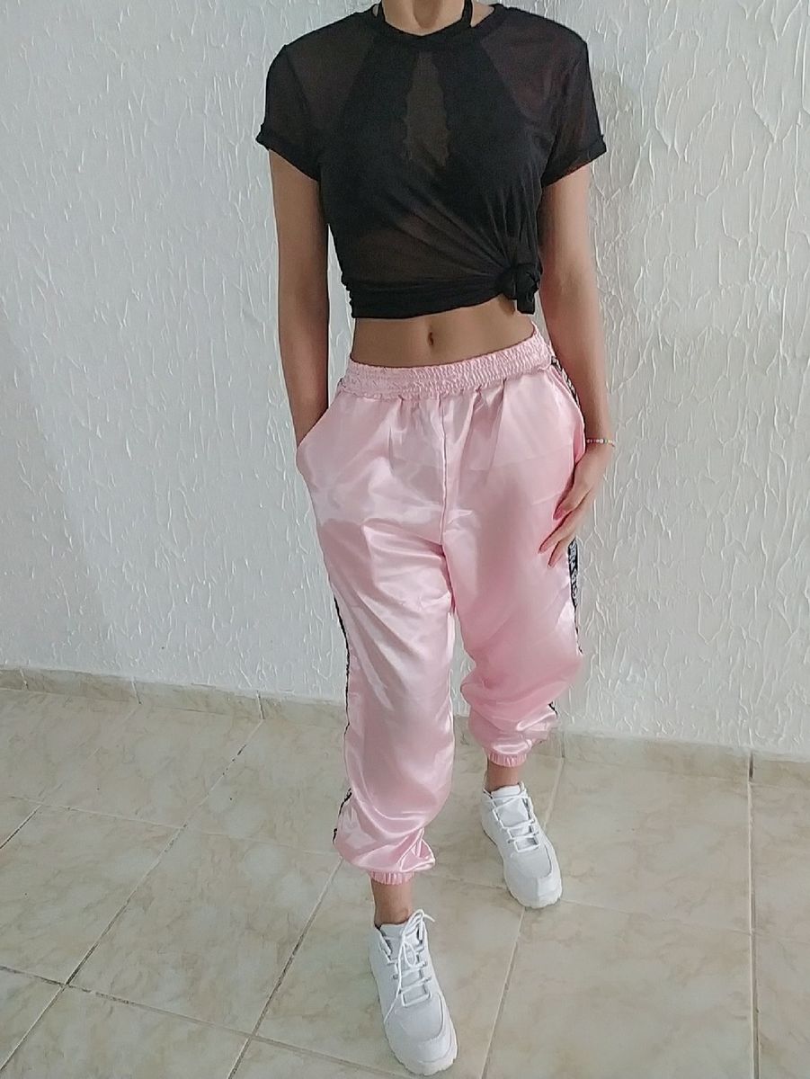 calça jogger feminina cetim